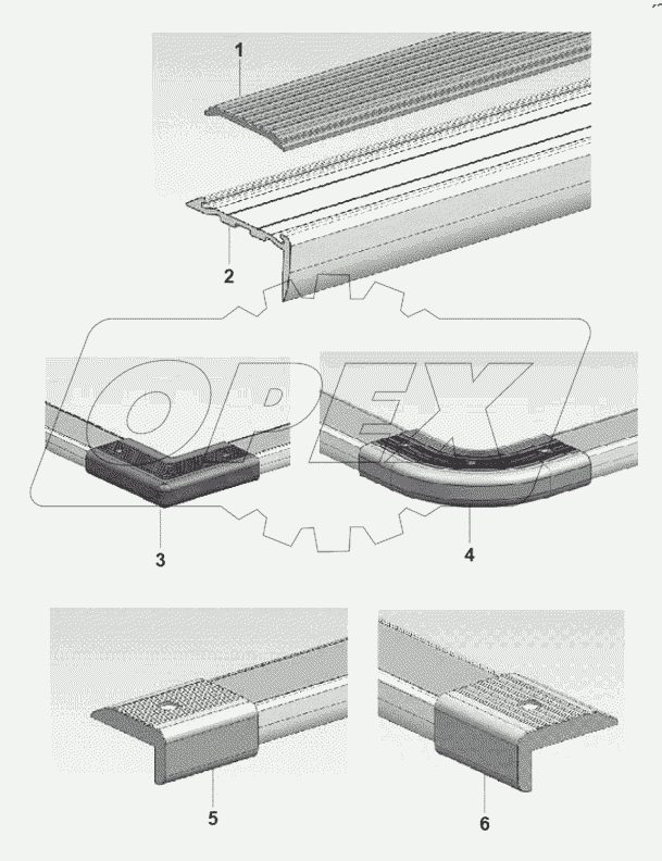  2612 profiles and end caps
