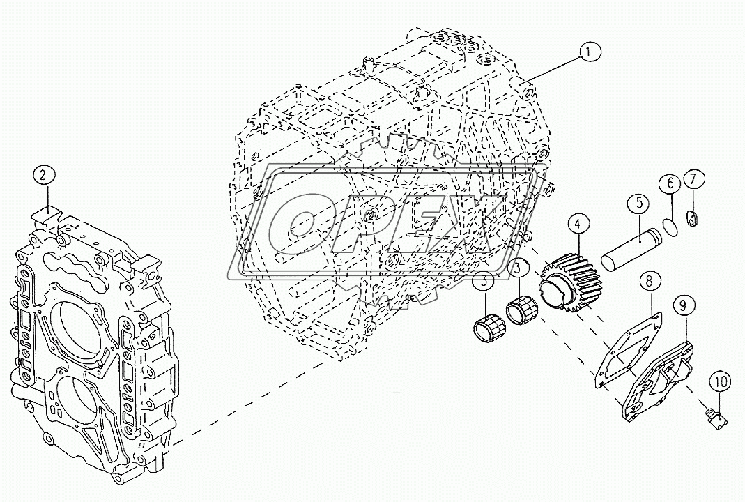 Transmission housing and reverse shaft