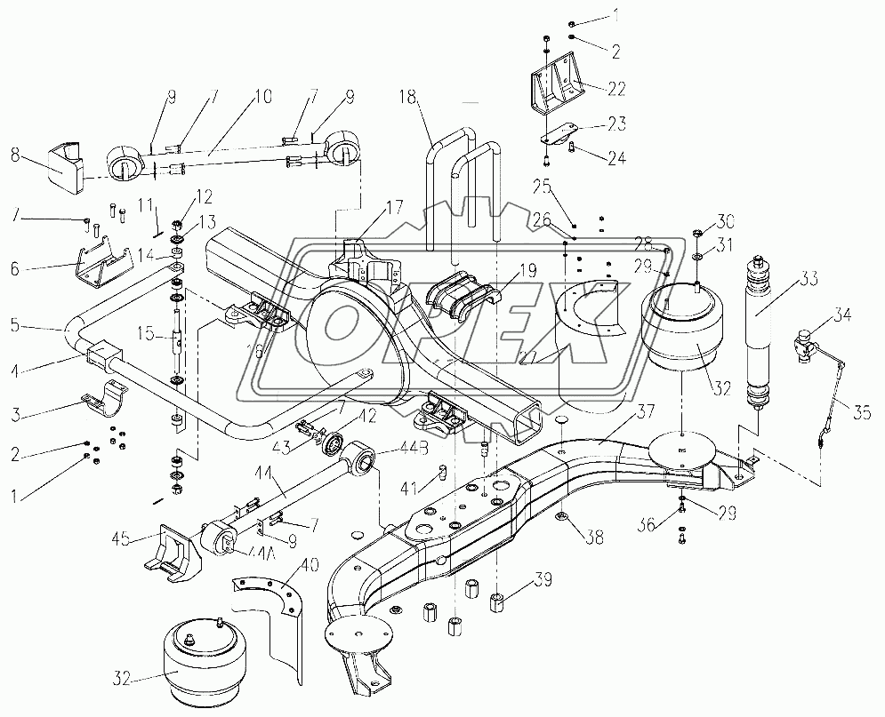 Rear air suspension