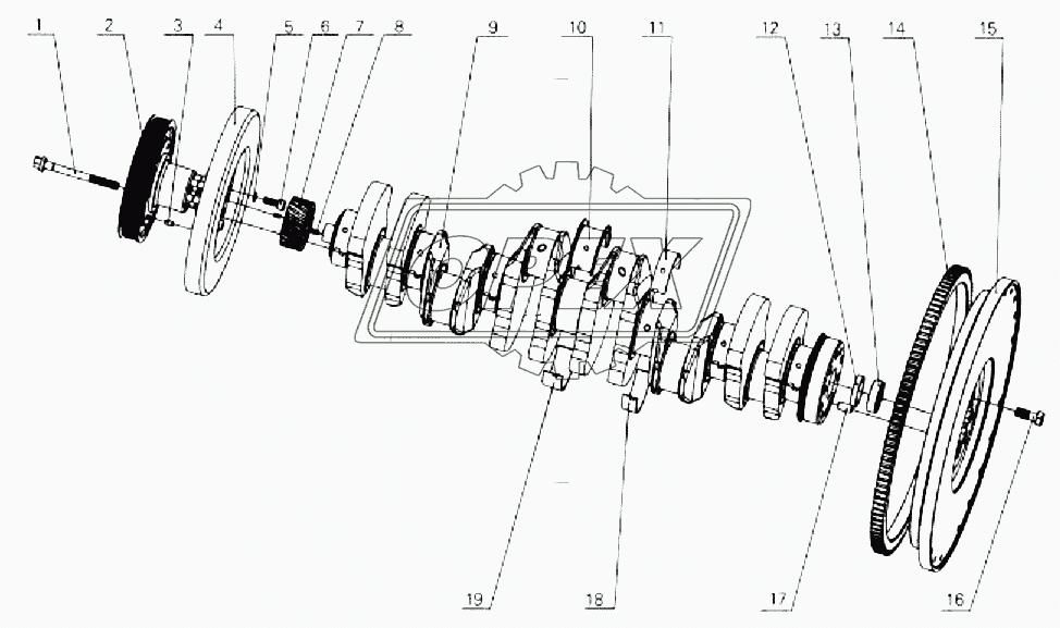 Assembly, crankshaft&flywheel