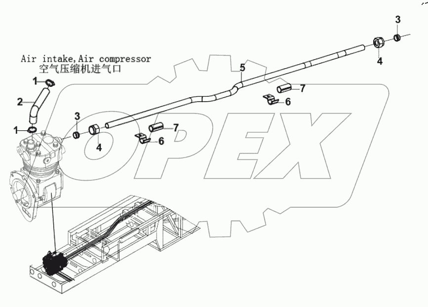  Air compressor connecting pipe