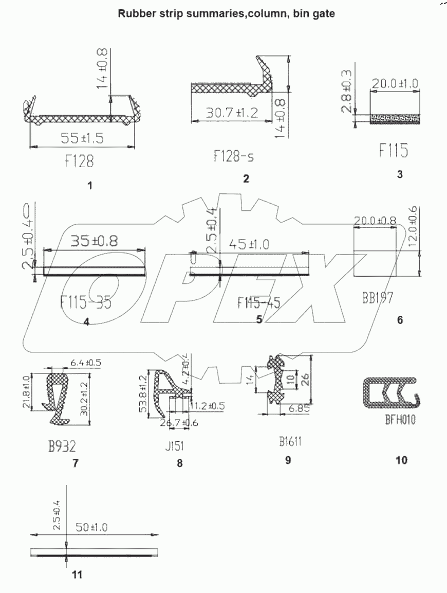  Warehouse door column strips