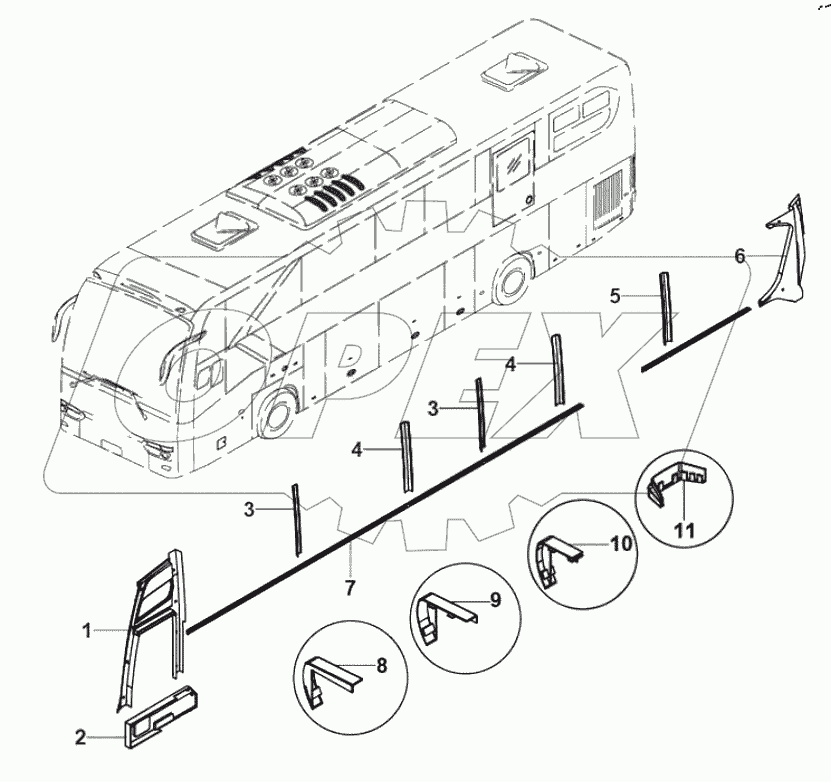  Left cladding column