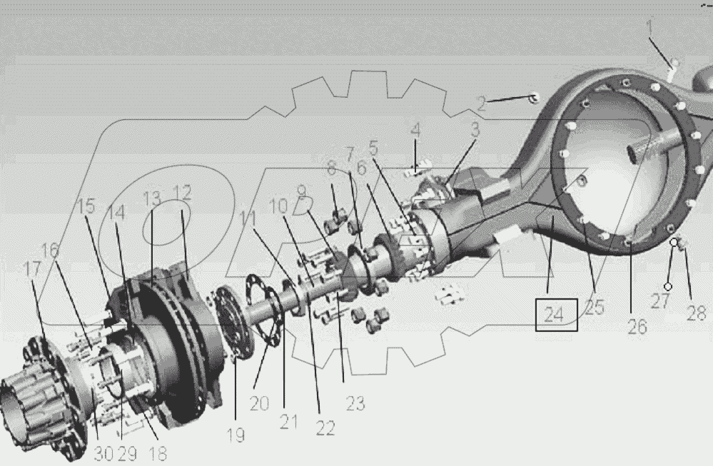 REAR AXLE 24ZS19H-00005-B