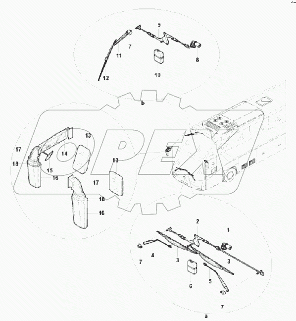 WIPER AND REARVIEW MIRROR