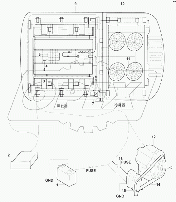 AIR CONDITIONER, WIRING HARNESS SKETCH KL-XY