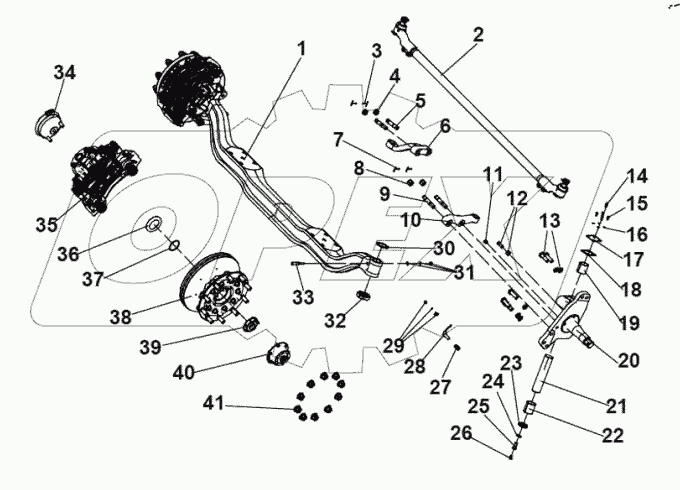  30-DF-0123 Front axle