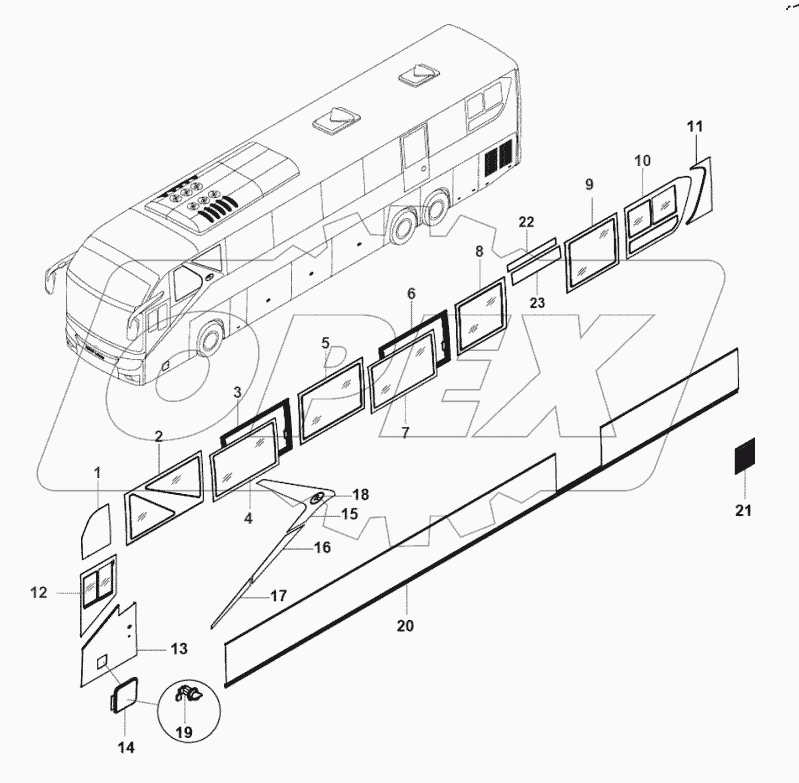  55-1883 Left side glass