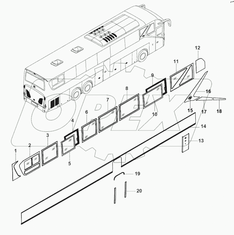  55-1884 Right side glass