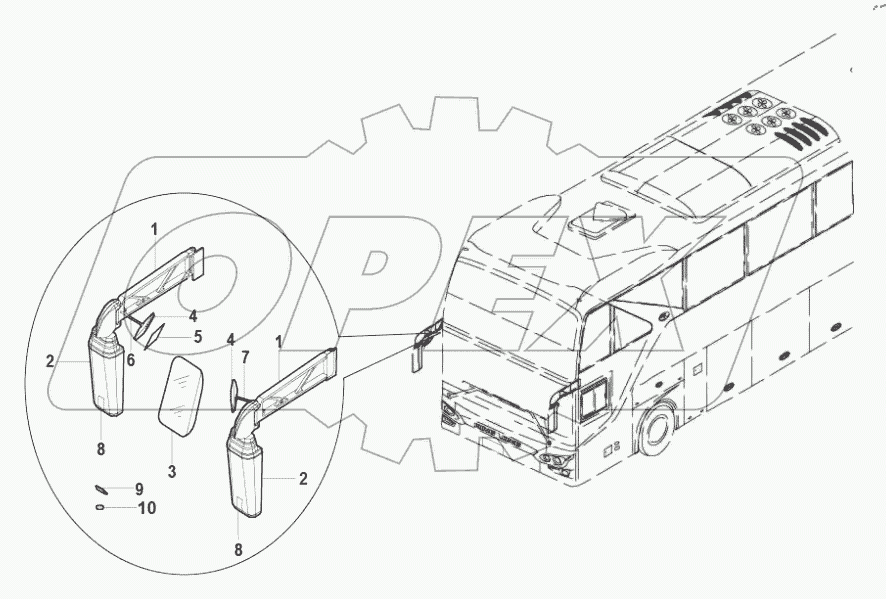  82-1047 Rear view mirror