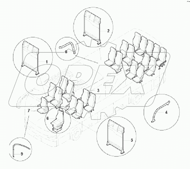 PASSENGER SEAT AND GUARDRAIL
