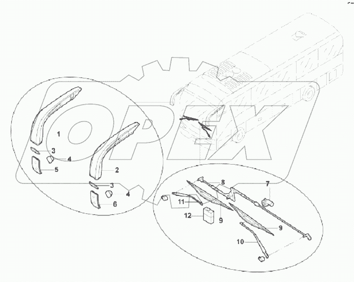 WIPER AND REARVIEW MIRROR