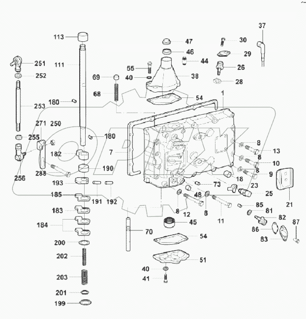 GEARSHAFT COVER AND ROTRY SELECTOR MECHANISM