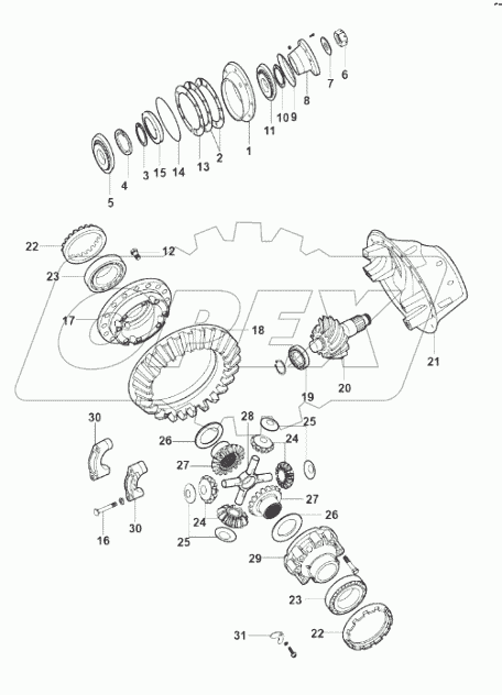 REAR AXLE MAIN REDUCER AND DIFFERENTIAL