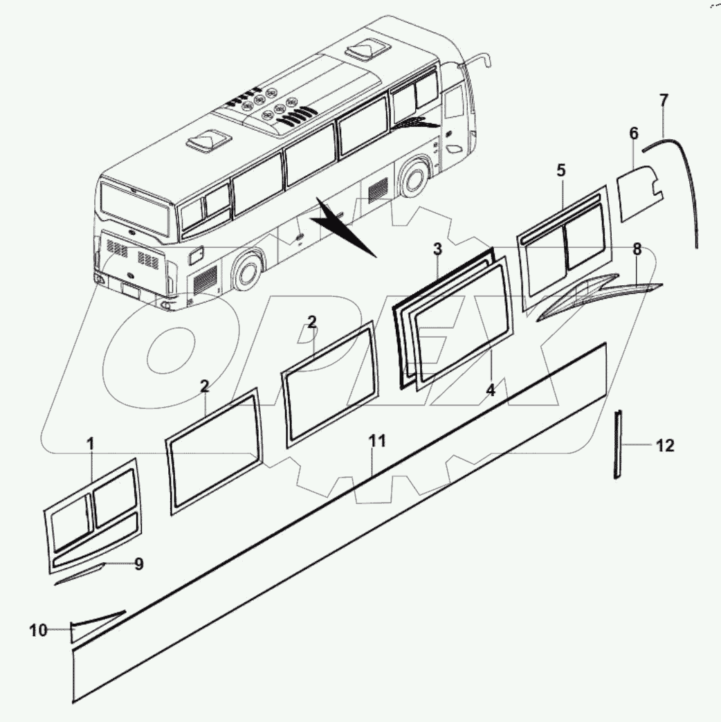  55-1513 Right side glass