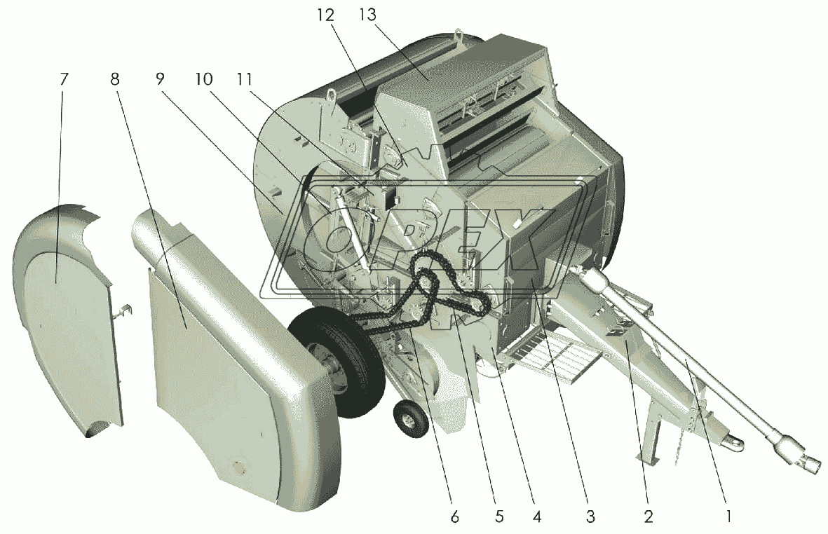 Пресс-подборщик рулонный ППР-120 (вид справа)