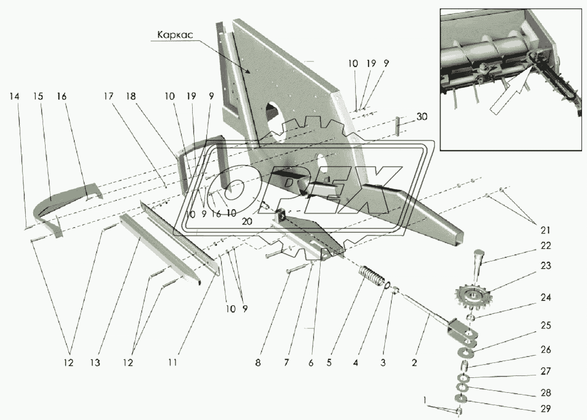 Корпус жатки (левая сторона)