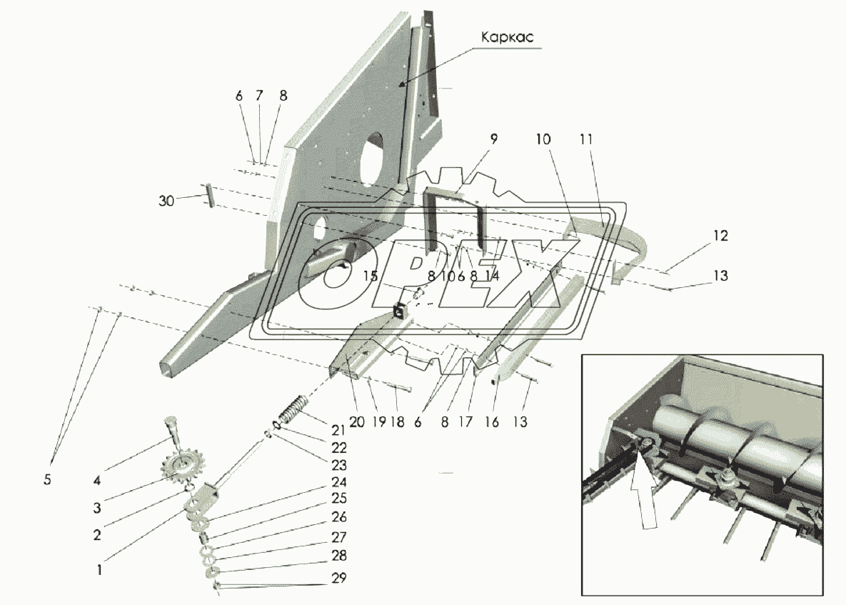 Корпус жатки (правая сторона)