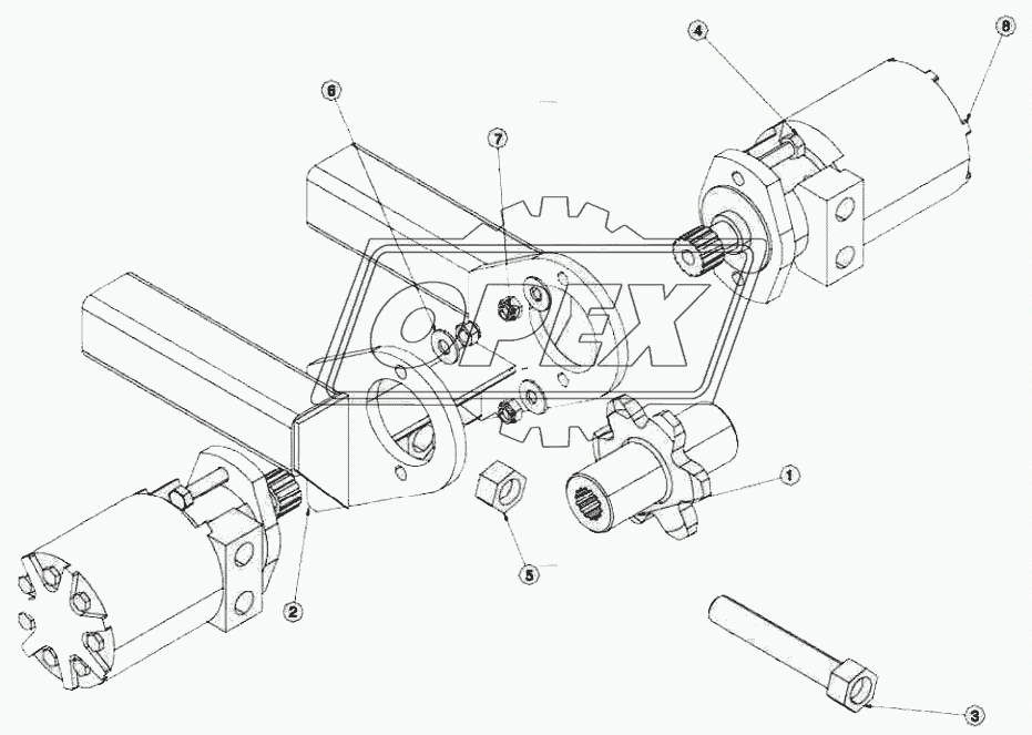 Чертеж сборки двигателя толкателя - A8011-00