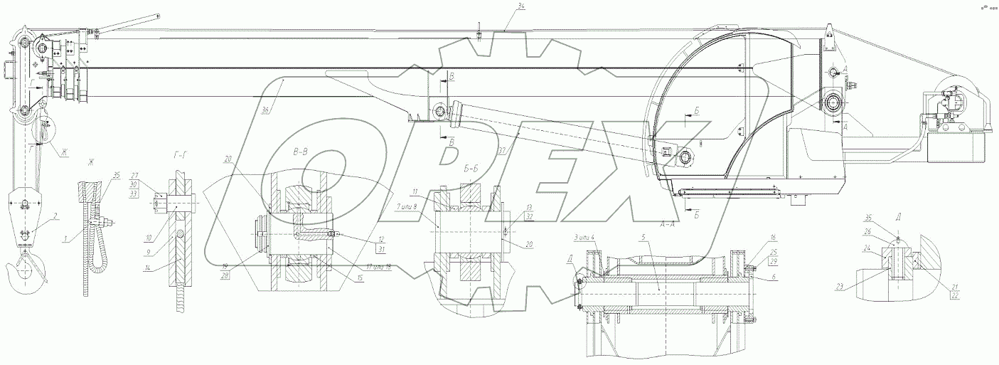  Установка стрелы телескопической