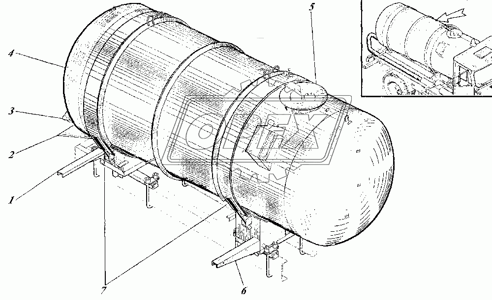 Установка цистерны КО-520.01.00.000 1