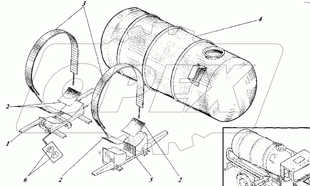 Установка цистерны КО-520.01.00.000