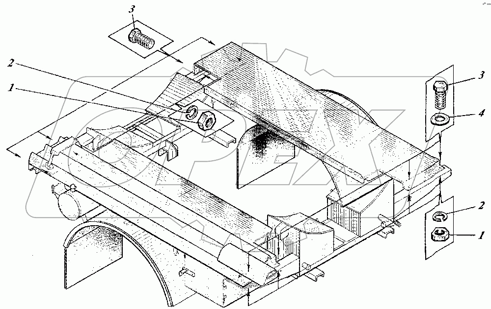 Установка площадок КО-520.04.00.000