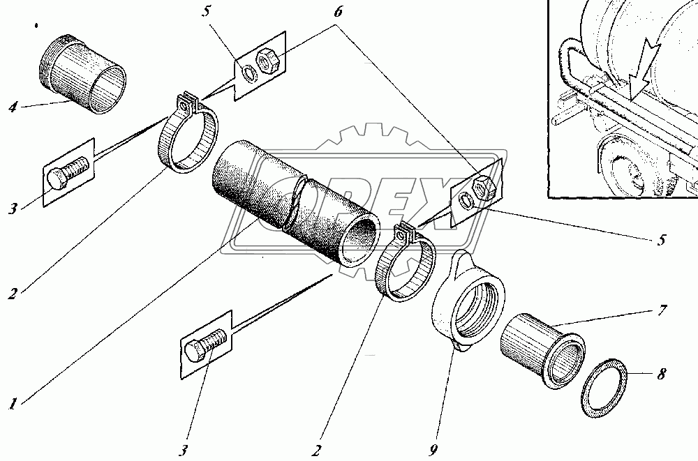 Шланг приемный дополнительный КО-503В.12.00.000