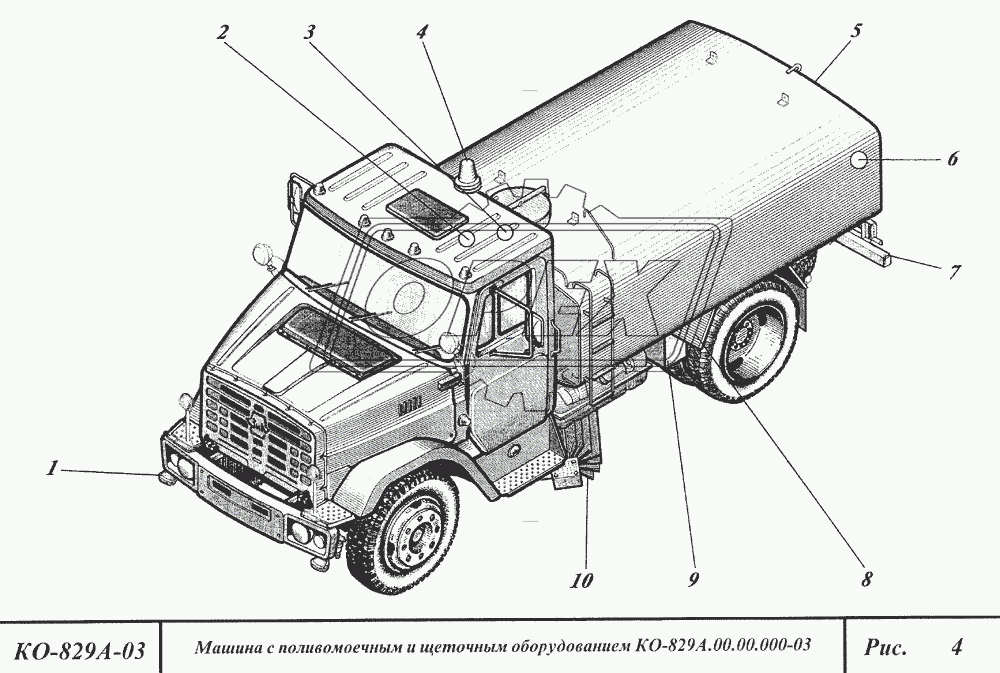 Машина с поливомоечным и щеточным оборудованием