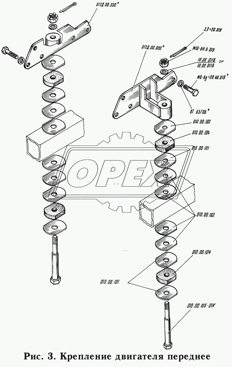 Крепление двигателя переднее 010.00.010-01К