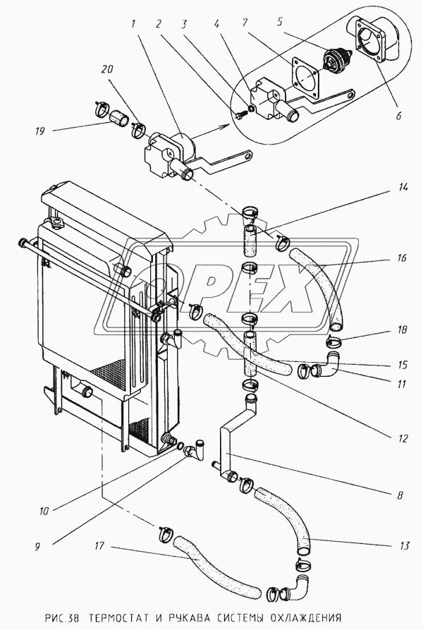 Термостат и рукава системы охлаждения