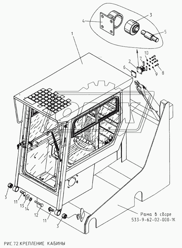 Крепление кабины