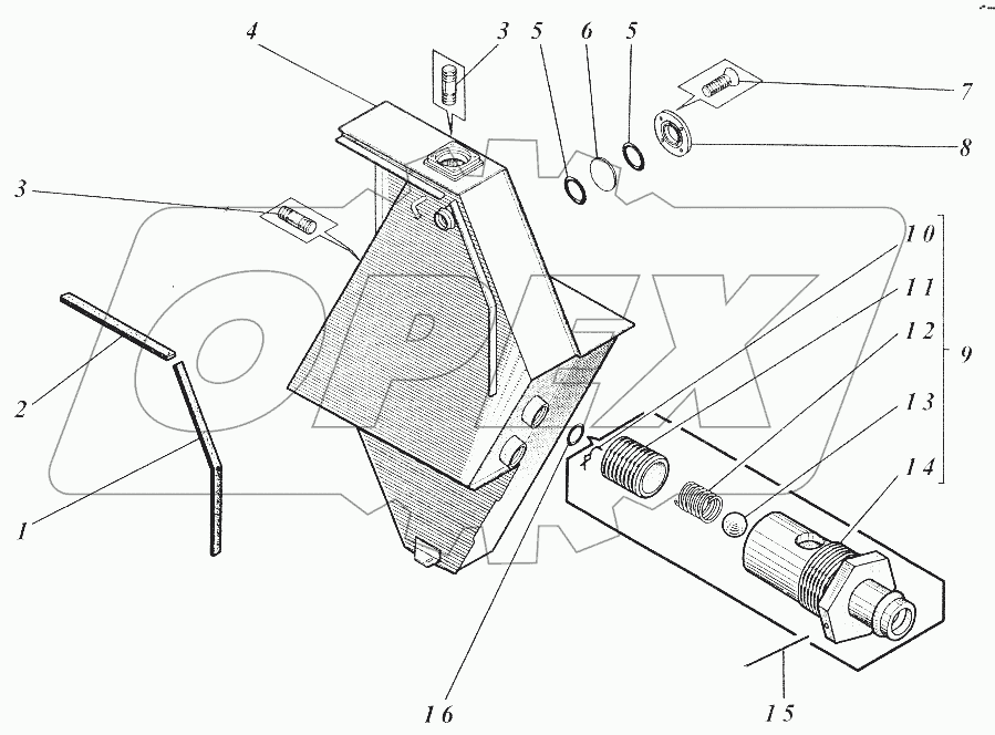  Бак гидравлический 533Н-19-сб102