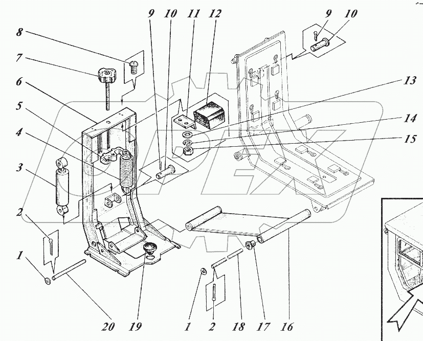  Сиденье 533-9-62-44-000-1К