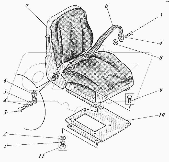  Сиденье 533-9-62-44-000-1К