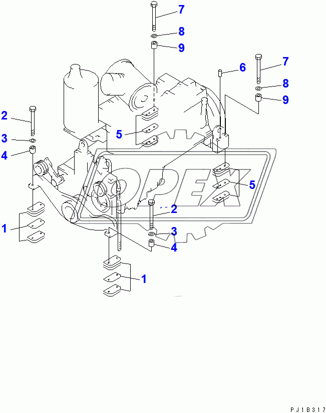  ENGINE MOUNTING (FOR 140 ENGINE)(31586-)