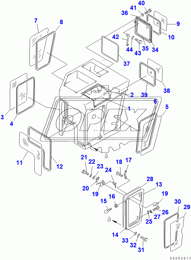  CAB (DOOR AND WINDOW) (FOR 140 ENGINE) (WITHOUT VENTILATOR)(31654-)