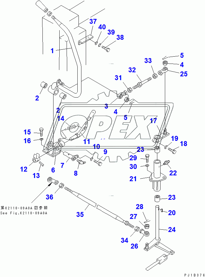  BOOM CONTROL LEVER (FOR 140 ENGINE) (FOR C.I.S)(31586-)