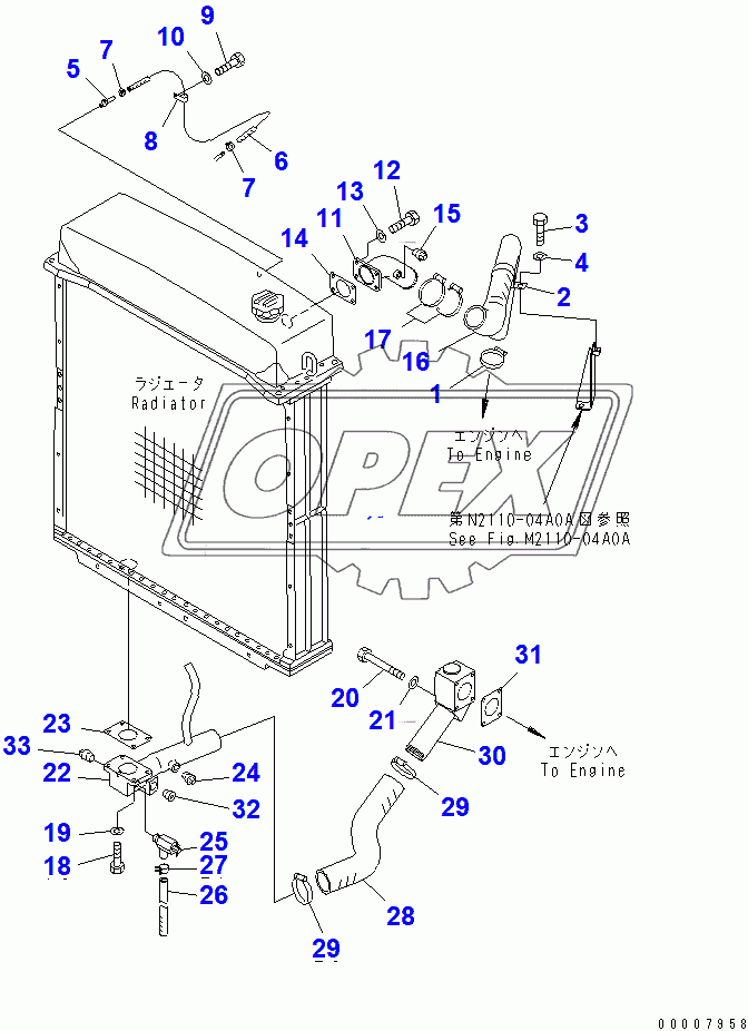  RADIATOR PIPING (FOR 140 ENGINE)(31586-)