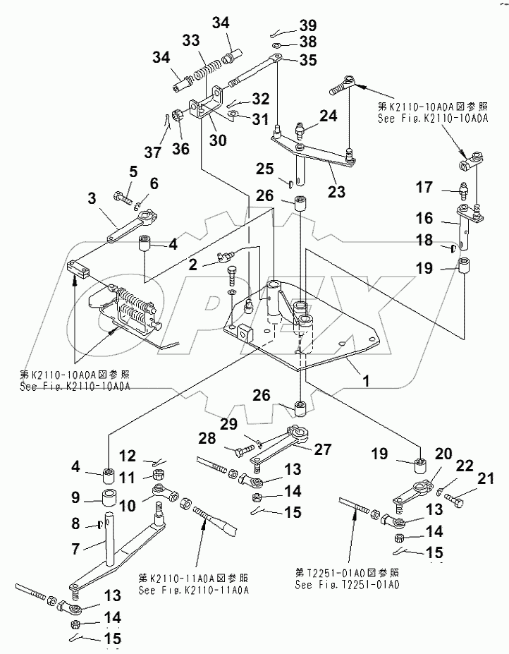 WINCH CONTROL LEVER LINKAGE(№31574-)