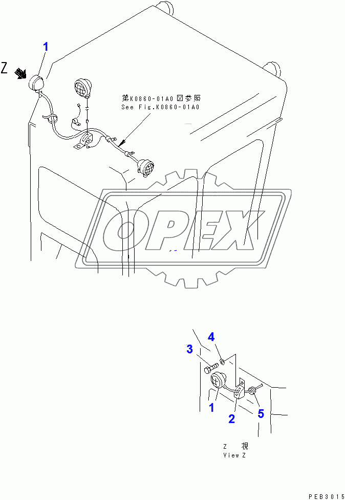  WINCH LAMP (FOR 155 ENGINE)(31416-)