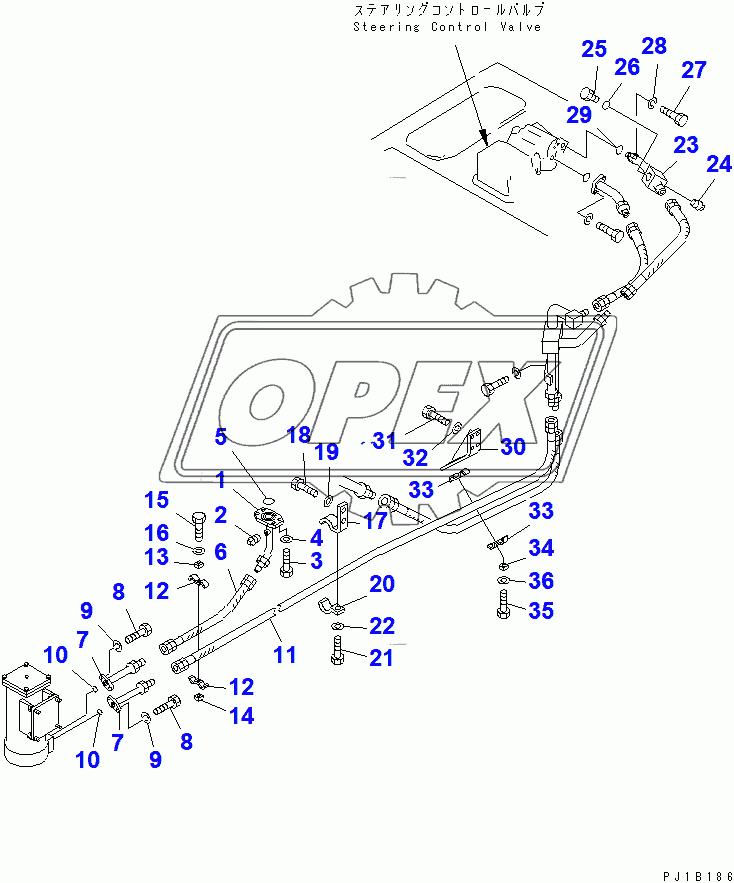  STEERING PIPING (FOR 155 ENGINE)(31578-)