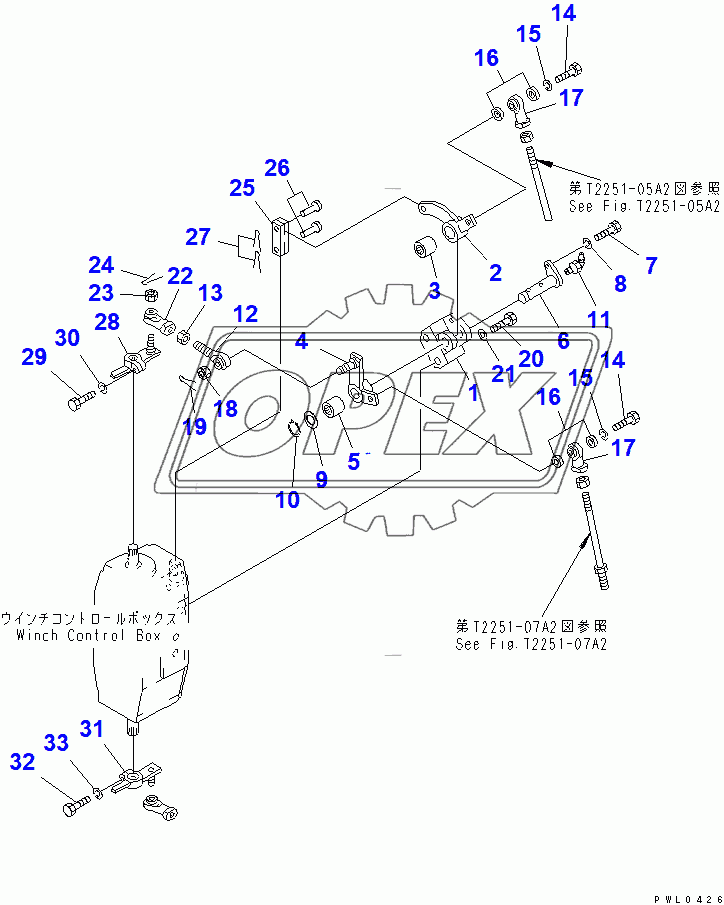  WINCH CONTROL LEVER LINKAGE (3/3)