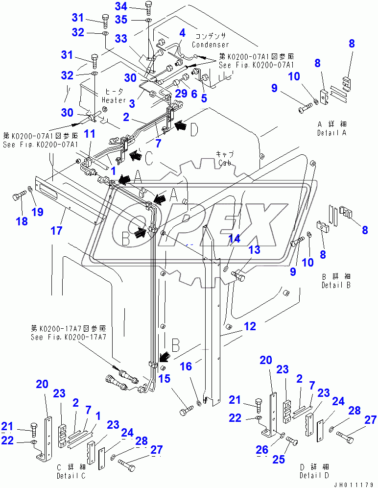  CAB (COOLER PIPING) (WITH SAFETY DEVICE)(15336-)