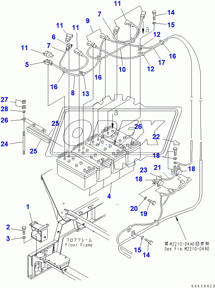  PIPING BRACKET AND BATTERY (WITH TOWING WINCH)