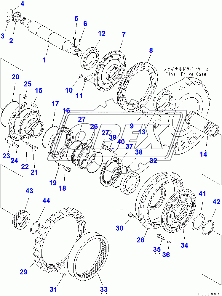  FINAL DRIVE GEAR AND SHAFT (1/2)