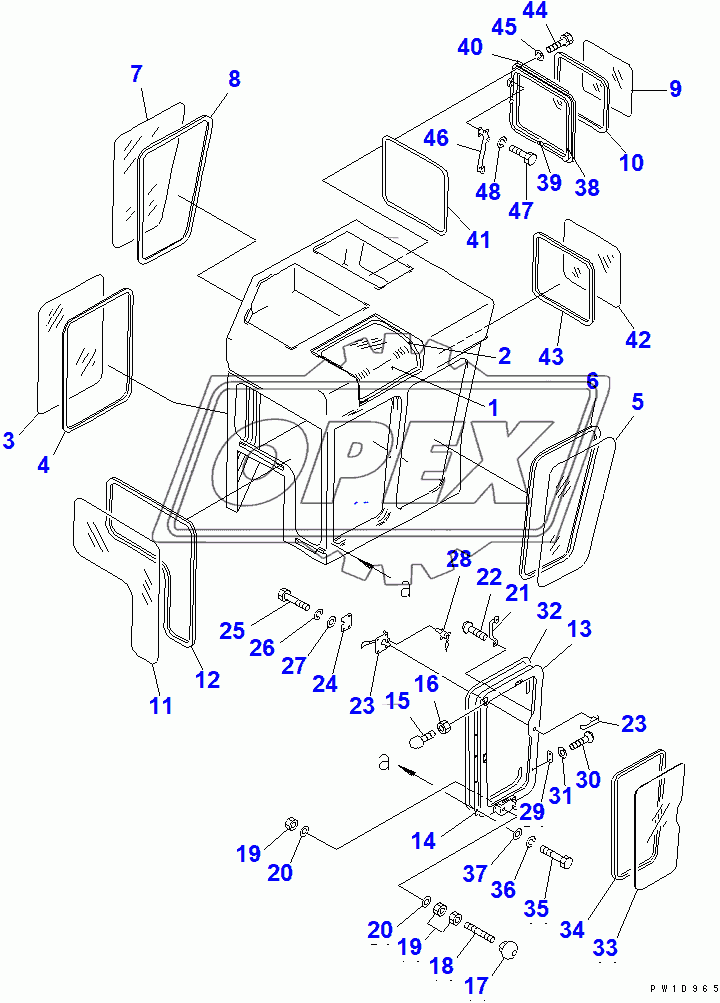  CAB (DOOR AND REAR WINDOW) (WITH SAFETY DEVICE)(14413-)