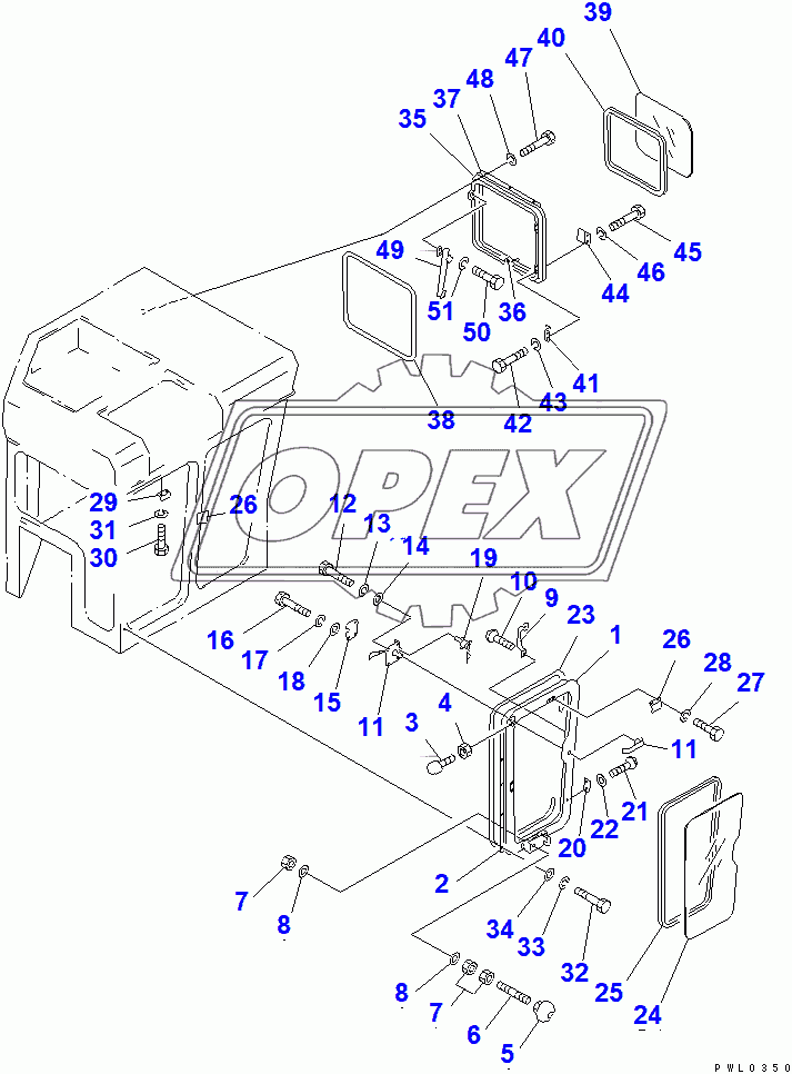  CAB (DOOR AND REAR WINDOW)(14520-)