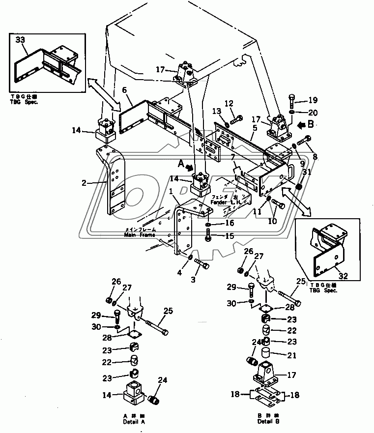  ROLL OVER PROTECTIVE STRUCTURE  BRACKET (35001-35706)