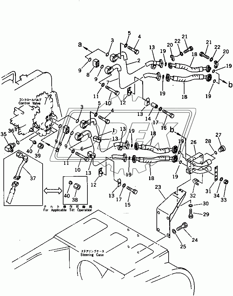  HYDRAULIC PIPING (TANK TO SCRAPER LINE) (35001-)